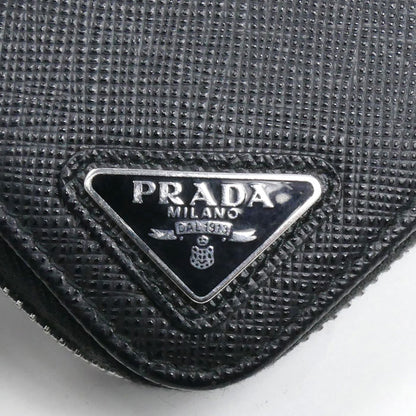 PRADA プラダ サフィアーノ トライアングル ロゴ コインケース ブラック 2MM358 QHH F0002 ユニセックス【中古】