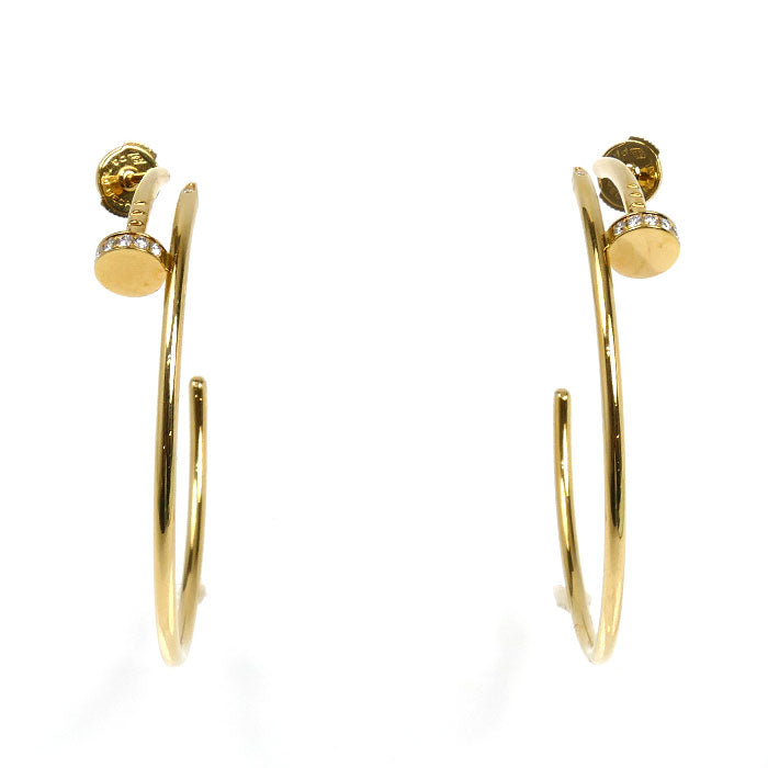 CARTIER カルティエ K18YG イエローゴールド ジュスト アン クル フープ イヤリング ラージ ピアス CRB8301225 ダイヤモンド 10.5g レディース【中古】