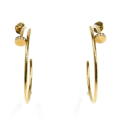 CARTIER カルティエ K18YG イエローゴールド ジュスト アン クル フープ イヤリング ラージ ピアス CRB8301225 ダイヤモンド 10.5g レディース【中古】