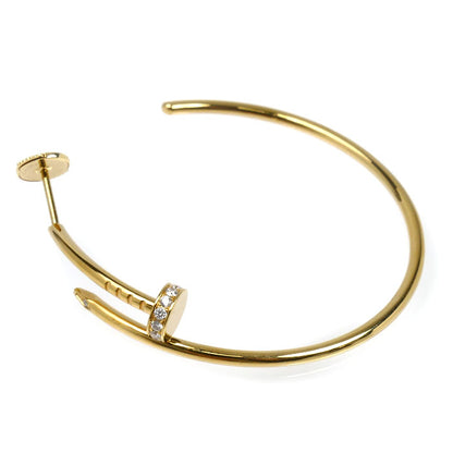 CARTIER カルティエ K18YG イエローゴールド ジュスト アン クル フープ イヤリング ラージ ピアス CRB8301225 ダイヤモンド 10.5g レディース【中古】