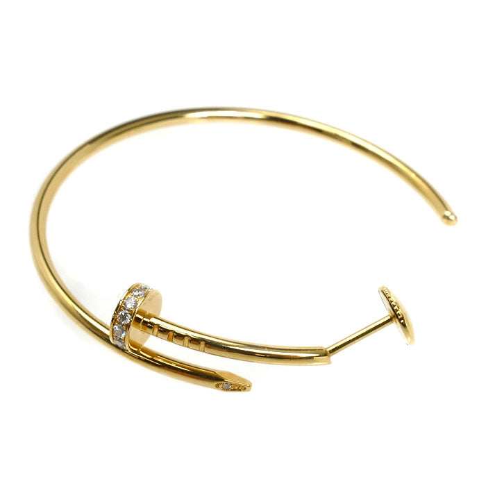 CARTIER カルティエ K18YG イエローゴールド ジュスト アン クル フープ イヤリング ラージ ピアス CRB8301225 ダイヤモンド 10.5g レディース【中古】