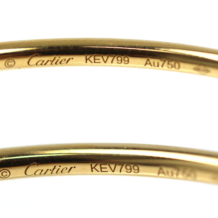 CARTIER カルティエ K18YG イエローゴールド ジュスト アン クル フープ イヤリング ラージ ピアス CRB8301225 ダイヤモンド 10.5g レディース【中古】