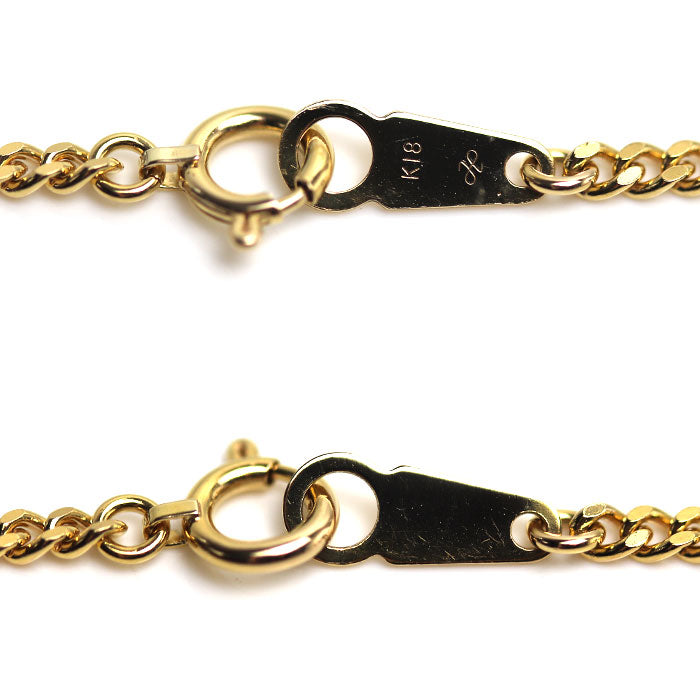 K18YG イエローゴールド ネックレス 喜平2面カット 10.0g 50cm ユニセックス【中古】