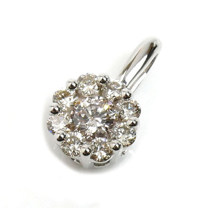 K18WG ホワイトゴールド ペンダントトップ ダイヤモンド0.20ct 0.6g フラワー レディース【中古】【美品】