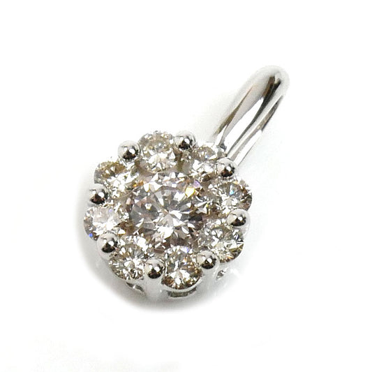 K18WG ホワイトゴールド ペンダントトップ ダイヤモンド0.20ct 0.6g フラワー レディース【中古】【美品】