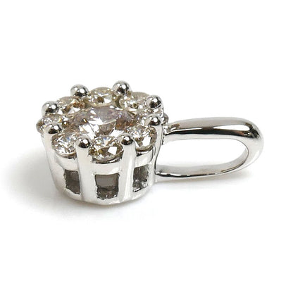 K18WG ホワイトゴールド ペンダントトップ ダイヤモンド0.20ct 0.6g フラワー レディース【中古】【美品】