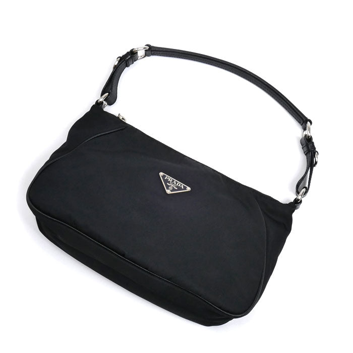 PRADA プラダ トライアングルロゴ ナイロン ショルダーバッグ ショルダーバッグ ブラック レディース【中古】