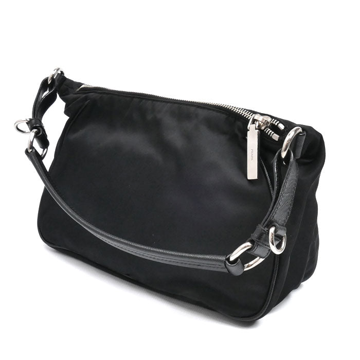 PRADA プラダ トライアングルロゴ ナイロン ショルダーバッグ ショルダーバッグ ブラック レディース【中古】
