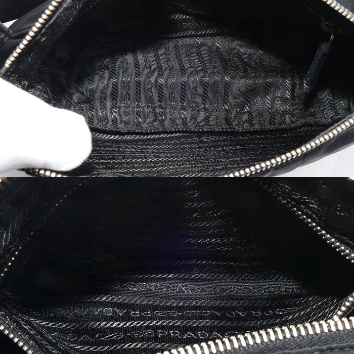 PRADA プラダ トライアングルロゴ ナイロン ショルダーバッグ ショルダーバッグ ブラック レディース【中古】