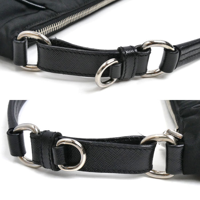 PRADA プラダ トライアングルロゴ ナイロン ショルダーバッグ ショルダーバッグ ブラック レディース【中古】