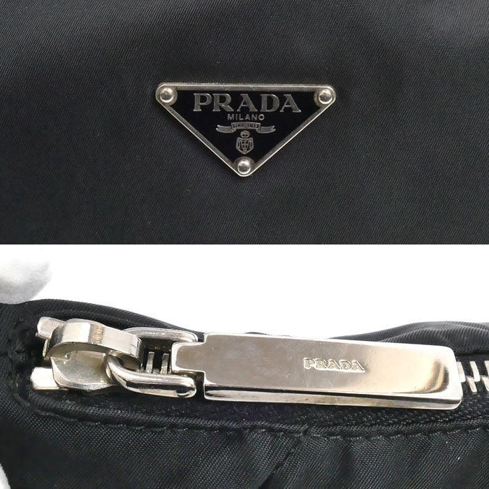 PRADA プラダ トライアングルロゴ ナイロン ショルダーバッグ ショルダーバッグ ブラック レディース【中古】