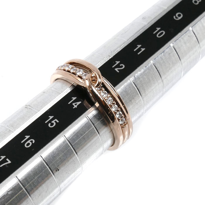 Vendome Aoyama ヴァンドーム青山 K10PG ピンクゴールド セットリング リング・指輪 キュービックジルコニア 13号 3.8g レディース【中古】