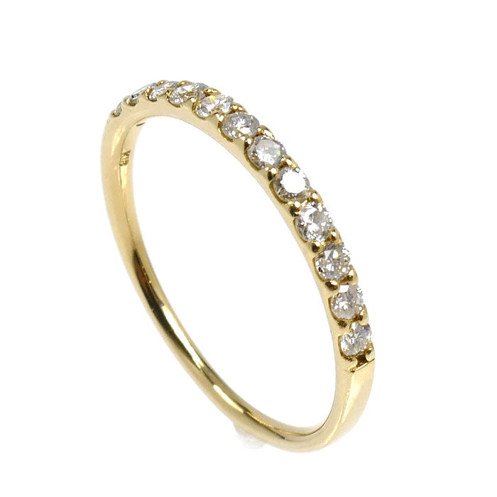 K18YG イエローゴールド ハーフエタニティ リング・指輪 ダイヤモンド0.30ct 11.5号 1.3g レディース【中古】