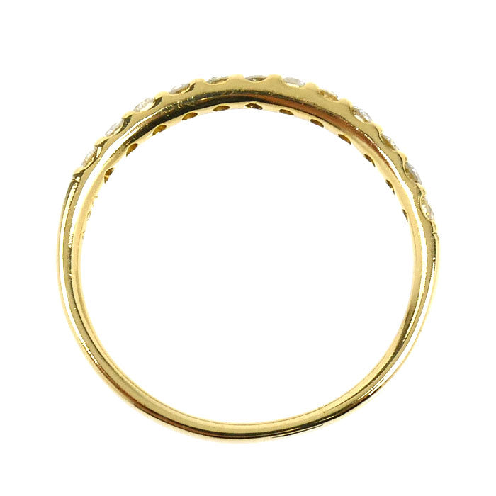 K18YG イエローゴールド ハーフエタニティ リング・指輪 ダイヤモンド0.30ct 11.5号 1.3g レディース【中古】