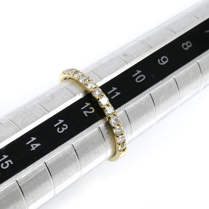 K18YG イエローゴールド ハーフエタニティ リング・指輪 ダイヤモンド0.30ct 11.5号 1.3g レディース【中古】