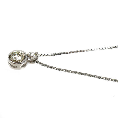 PT900/850 ネックレス ダイヤモンド0.22ct/0.02ct 3.1g ～45cm フリーチェーン レディース【中古】