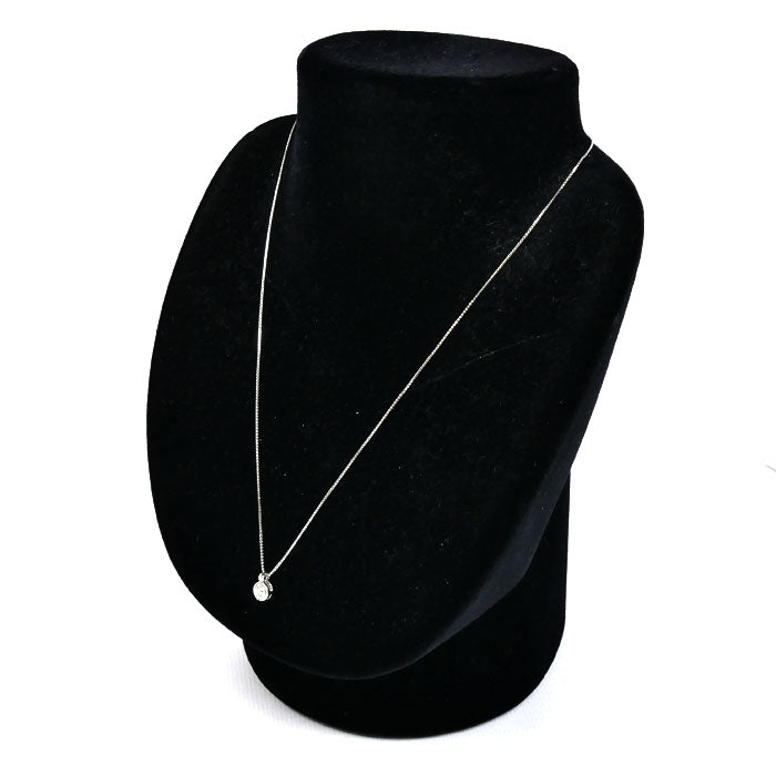 PT900/850 ネックレス ダイヤモンド0.22ct/0.02ct 3.1g ～45cm フリーチェーン レディース【中古】
