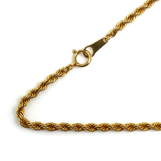 K18YG イエローゴールド ロープ ロング ネックレス 7.2g 63cm ユニセックス【中古】