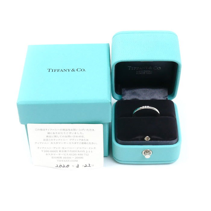 TIFFANY&Co. ティファニー Pt950プラチナ ウェディング 3PD リング・指輪 61000895 ダイヤモンド 10号 3.5g レディース【中古】【美品】