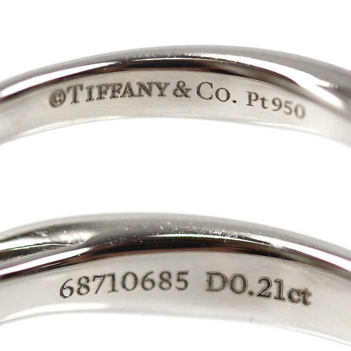 TIFFANY&Co. ティファニー Pt950プラチナ ソリティア リング・指輪 ダイヤモンド0.21ct 11号 3.5g レディース【中古】