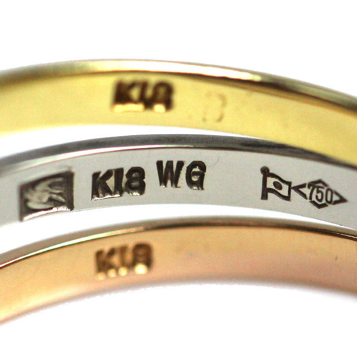 SEIKOジュエリー K18YG/PG/WG リング・指輪 ダイヤモンド 17号 4.9g レディース【中古】