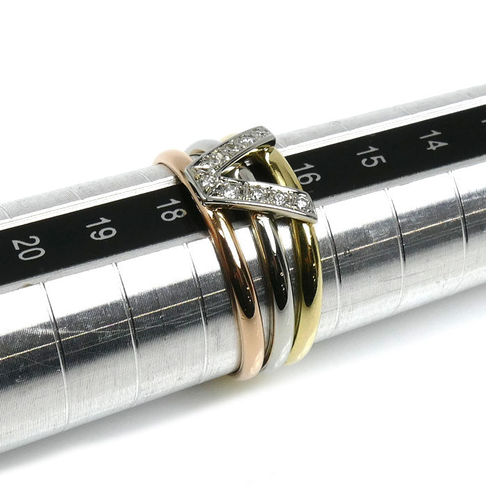 SEIKOジュエリー K18YG/PG/WG リング・指輪 ダイヤモンド 17号 4.9g レディース【中古】