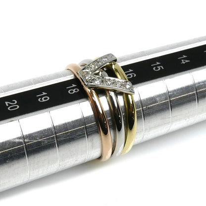 SEIKOジュエリー K18YG/PG/WG リング・指輪 ダイヤモンド 17号 4.9g レディース【中古】