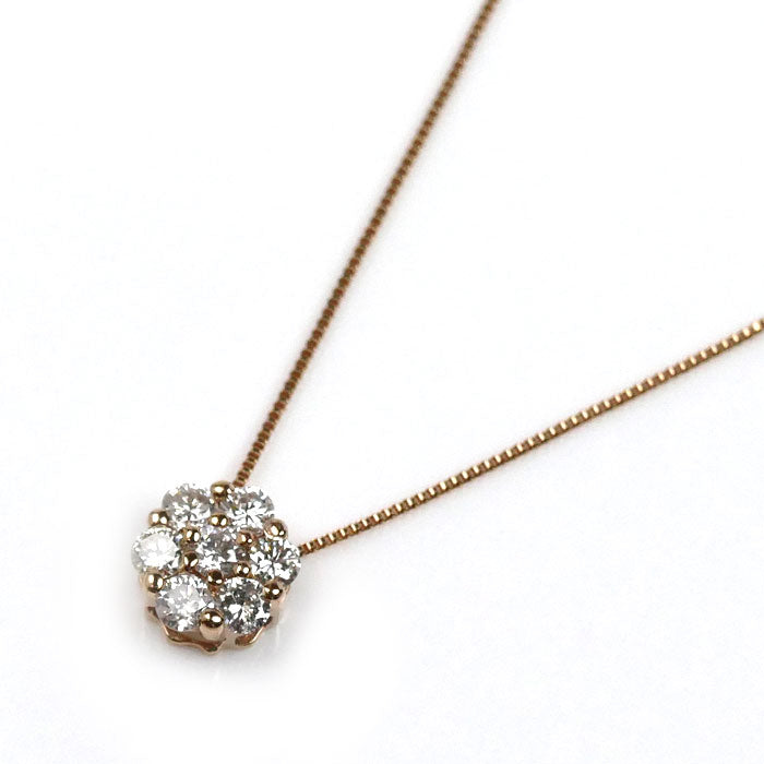 K18PG ピンクゴールド ネックレス ダイヤモンド0.30ct 1.2g 40cm レディース【中古】