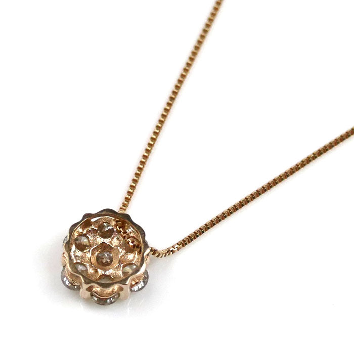 K18PG ピンクゴールド ネックレス ダイヤモンド0.30ct 1.2g 40cm レディース【中古】