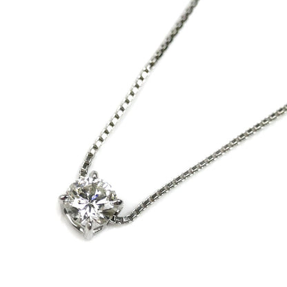 Pt850プラチナ ネックレス ダイヤモンド0.31ct 2.4g 40cm 一粒ダイヤ レディース【中古】