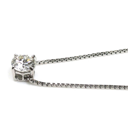 Pt850プラチナ ネックレス ダイヤモンド0.31ct 2.4g 40cm 一粒ダイヤ レディース【中古】