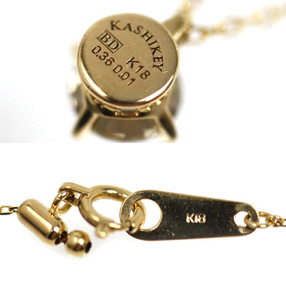 カシケイ ソリティア K18YG イエローゴールド ネックレス KSB030NYG ダイヤモンド0.36ct ダイヤモンド0.01ct 1.5g 45cm フリーチェーン レディース【中古】