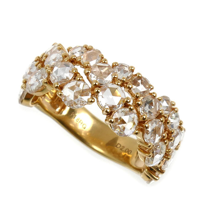 K18RG ローズゴールド リング・指輪 ダイヤモンド2.00ct 12号 4.9g ローズカット レディース【中古】