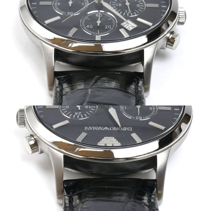 Emporio Armani エンポリオ・アルマーニ クロノグラフ 腕時計 電池式 AR-2447 メンズ【中古】【美品】