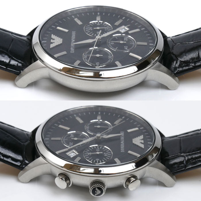 Emporio Armani エンポリオ・アルマーニ クロノグラフ 腕時計 電池式 AR-2447 メンズ【中古】【美品】