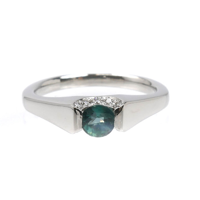 Pt900プラチナ リング・指輪 アレキサンドライト0.30ct ダイヤモンド0.05ct 7.5号 4.5g レディース【中古】