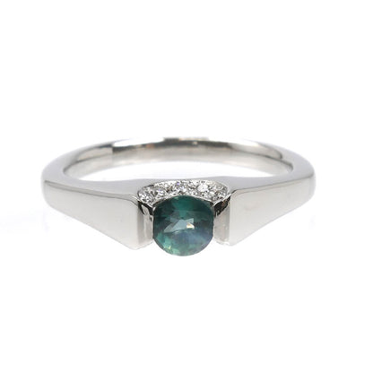 Pt900プラチナ リング・指輪 アレキサンドライト0.30ct ダイヤモンド0.05ct 7.5号 4.5g レディース【中古】