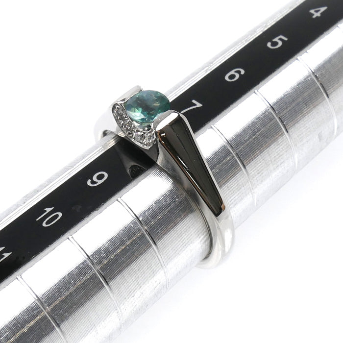 Pt900プラチナ リング・指輪 アレキサンドライト0.30ct ダイヤモンド0.05ct 7.5号 4.5g レディース【中古】