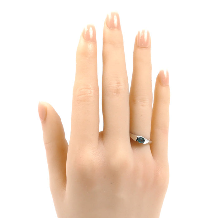 Pt900プラチナ リング・指輪 アレキサンドライト0.30ct ダイヤモンド0.05ct 7.5号 4.5g レディース【中古】