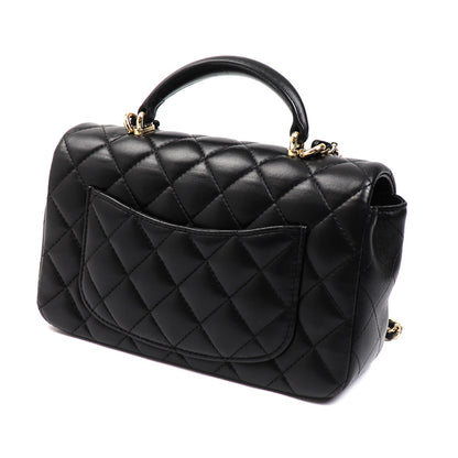 CHANEL シャネル トップハンドル ミニフラップバッグ 2Wayショルダーバッグ ブラック AS2431 レディース【中古】