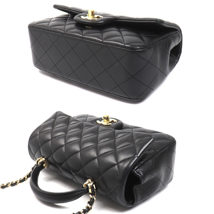 CHANEL シャネル トップハンドル ミニフラップバッグ 2Wayショルダーバッグ ブラック AS2431 レディース【中古】