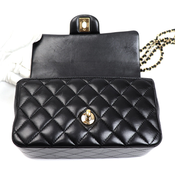 CHANEL シャネル トップハンドル ミニフラップバッグ 2Wayショルダーバッグ ブラック AS2431 レディース【中古】