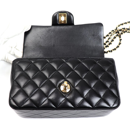 CHANEL シャネル トップハンドル ミニフラップバッグ 2Wayショルダーバッグ ブラック AS2431 レディース【中古】