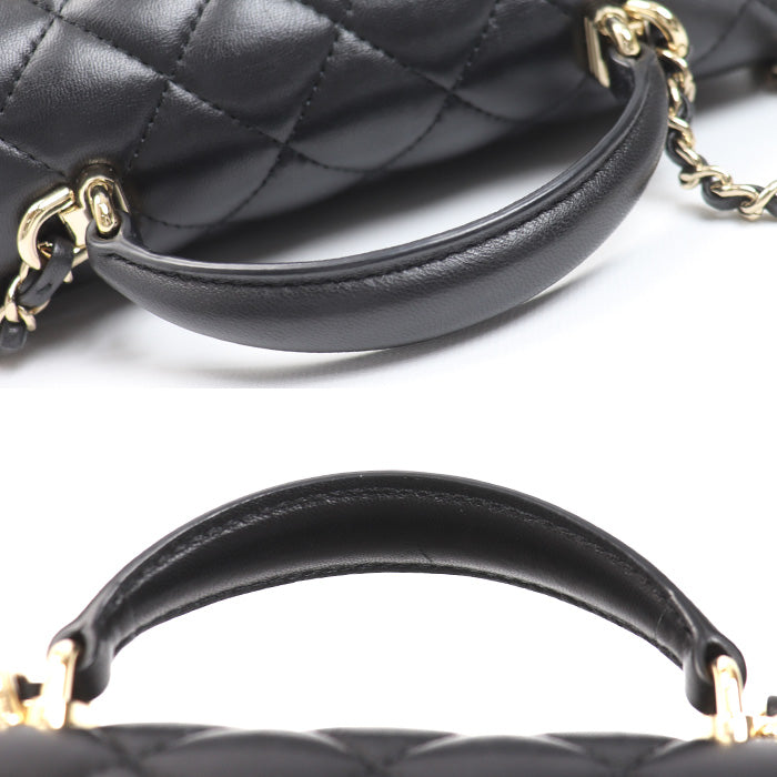 CHANEL シャネル トップハンドル ミニフラップバッグ 2Wayショルダーバッグ ブラック AS2431 レディース【中古】