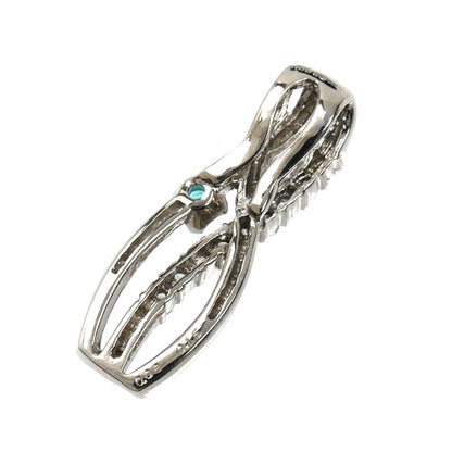 K18WG ホワイトゴールド ペンダントトップ トルマリン0.08ct ダイヤモンド0.15ct 2.3g レディース【中古】【美品】