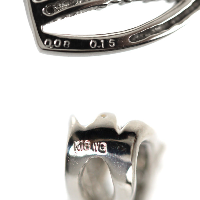 K18WG ホワイトゴールド ペンダントトップ トルマリン0.08ct ダイヤモンド0.15ct 2.3g レディース【中古】【美品】