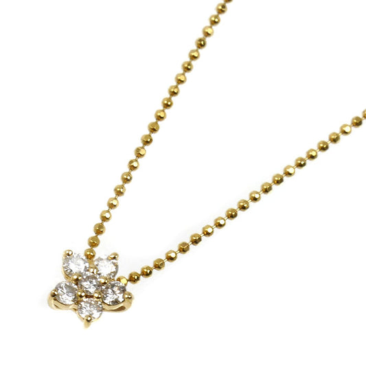 K18YG イエローゴールド ネックレス ダイヤモンド0.20ct 2.4g 40cm レディース【中古】