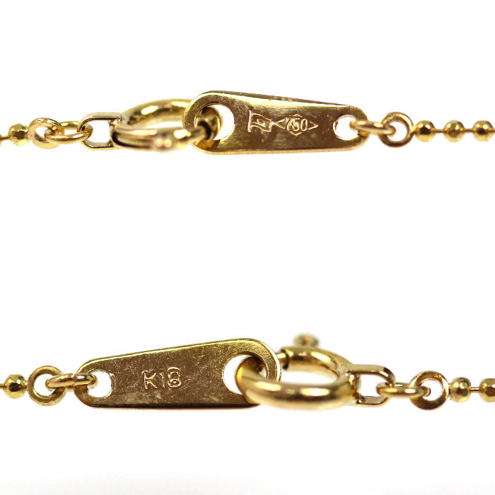 K18YG イエローゴールド ネックレス ダイヤモンド0.20ct 2.4g 40cm レディース【中古】