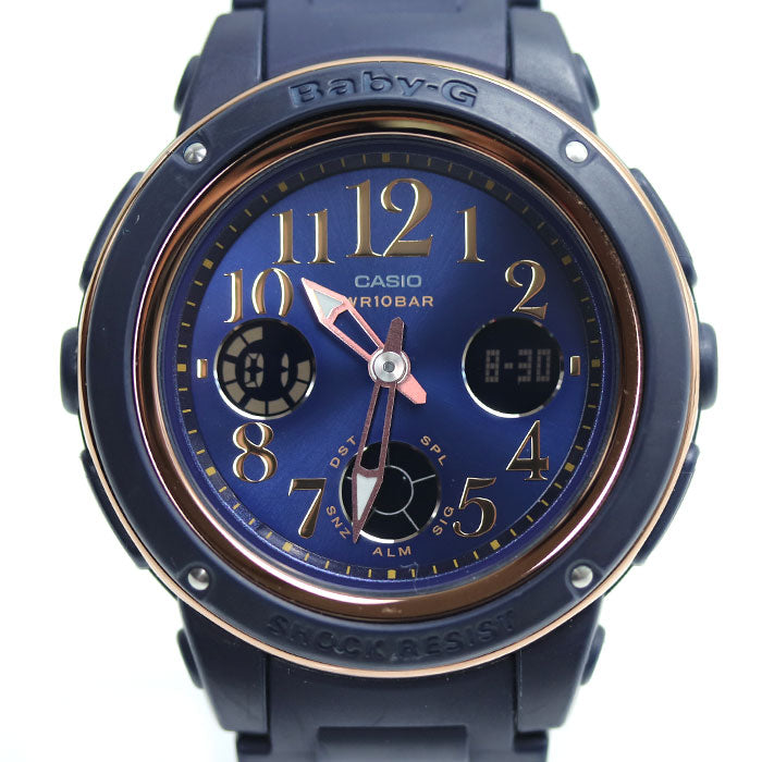 CASIO カシオ Baby-G 腕時計 電池式 ネイビー BGA-150PG-2B2JF レディース【中古】