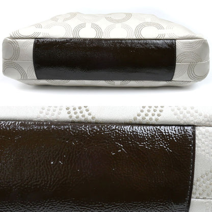 COACH コーチ オプアート 2Wayショルダーバッグ ベージュ ブラウン F20049 レディース【中古】